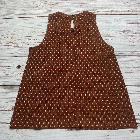 NWT Anthropologie Lennox Halter Top Copper and Gold Polka Dot Sz S - Picture 15 of 16